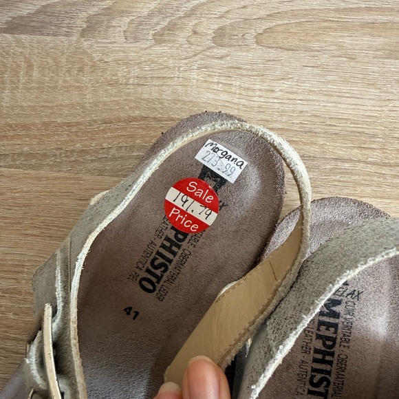 Mephisto Morgana wedge sandals silver leather Women’s Sz 41/11 - Picture 7 of 9